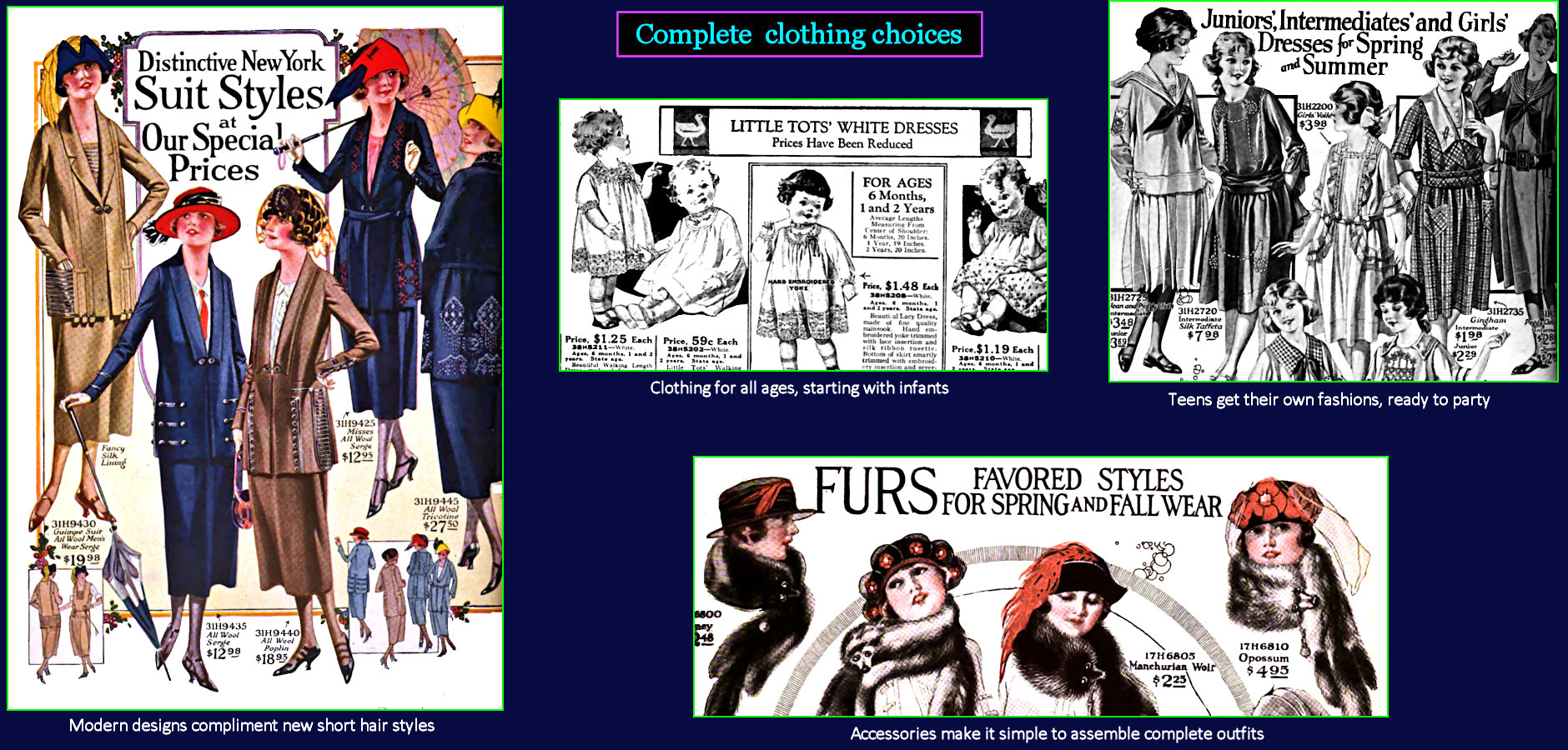 Sears women's clothing, 1920s